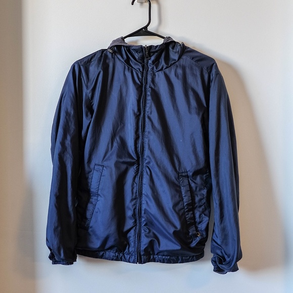 Uniqlo | Jackets & Coats | Uniqlo Blue Reversible Jacket Hoodie | Poshmark